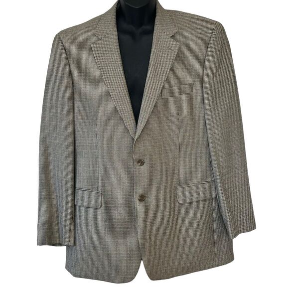 Lauren Ralph Lauren Men's Wool Blazer Size 44L Houndstooth Jacket Sport Coat